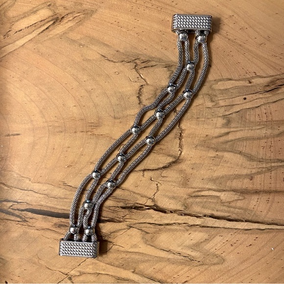 4-Strand Silver Tone Rope Bracelet - Picture 7 of 8